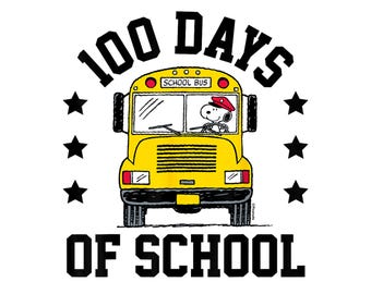 Snoopy 100 Days of School PNG – Classroom Cartoon (Instant Download)