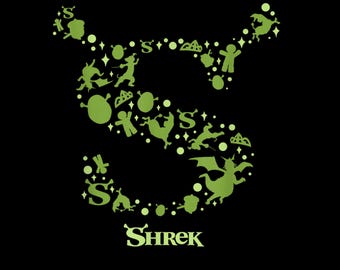 Shrek Silhouettes PNG – Iconic S Logo Character Outline Design (Instant Download)