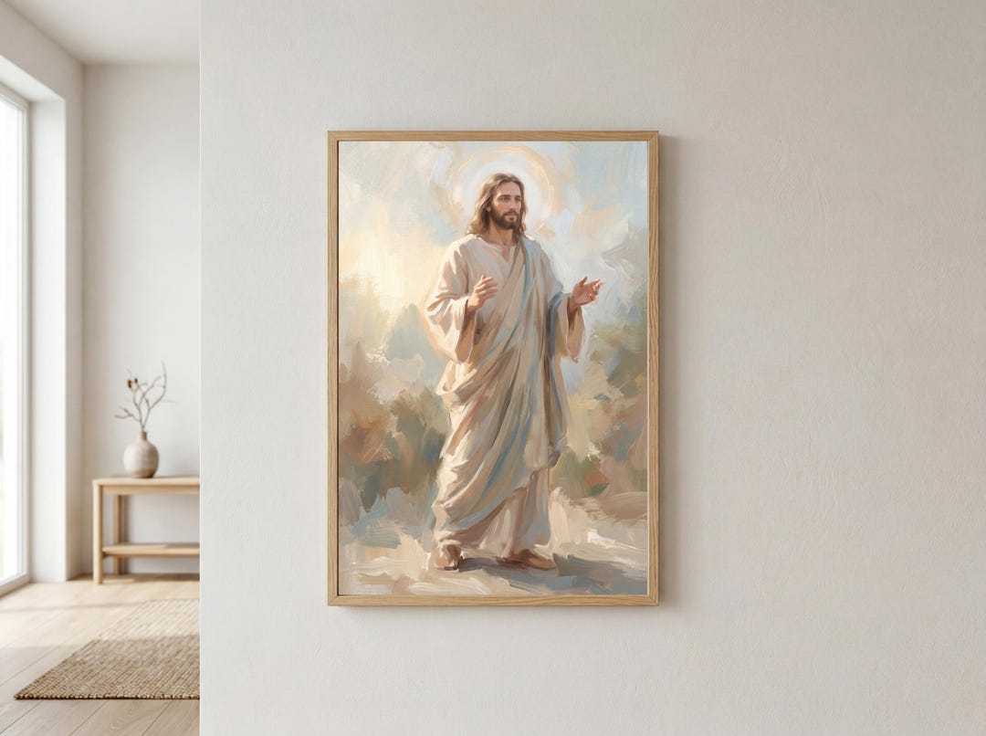 Jesus Christ Wall Art Print, Christian Portrait Painting, Religious ...