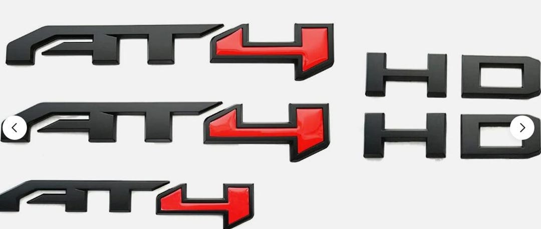 Led At4 Emblems Premium Set - AT4 HD Emblems 3D Badge Decal Sticker (red & Black) - Etsy