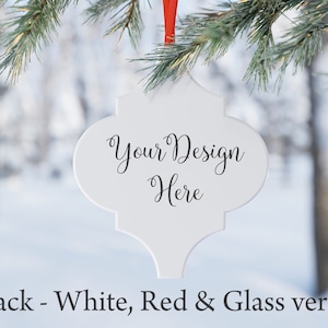 Makieta ozdoby świątecznej z płytek Arabesque: czerwony, biały, przezroczysty (pobranie cyfrowe)