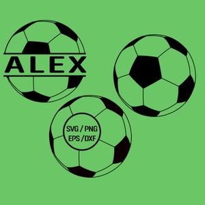 Split soccer ball svg, split monogram soccer ball, football monogram svg, split soccer ball png, soccer ball cutfile decal DIGITAL DOWNLOAD
