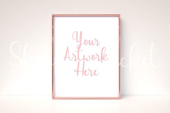 8x10 Rose Gold Frame Mockup Stock Photo Mockup Rose