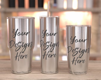 White Tumbler Mockup Smart Object Tumbler Template Yeti Etsy