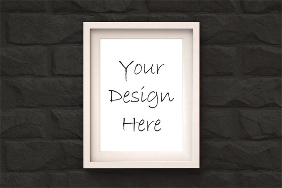 Staged Stock Photography Black Brick Mockupportrait Frame Product Mockupdesign