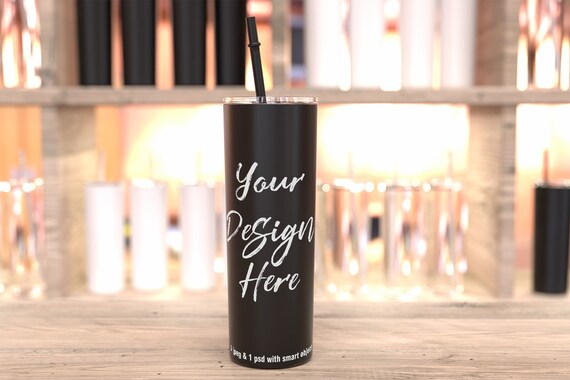 Skinny Tumbler Mockup Black Tumbler Template 20oz Travel Flask Skinny Tumbler Mockup Black Tumbler Template 20oz Travel Flask
