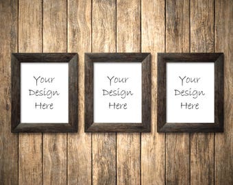Download Free 3 frame mockup, 8x10 frame mockup, rustic wood frame mockup, 3 wooden frame mockup, rustic wood mockup, styled wood frame DIGITAL DOWNLOAD PSD Template