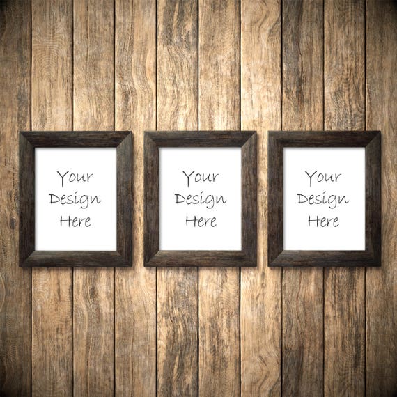 3 Frame Mockup 8x10 Frame Mockup Rustic Wood Frame