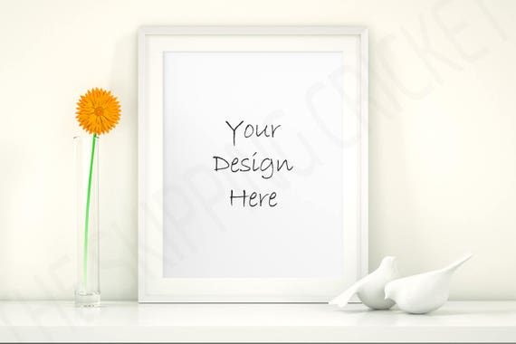 Styled Stock Photography White Frame Mockup  White Digital