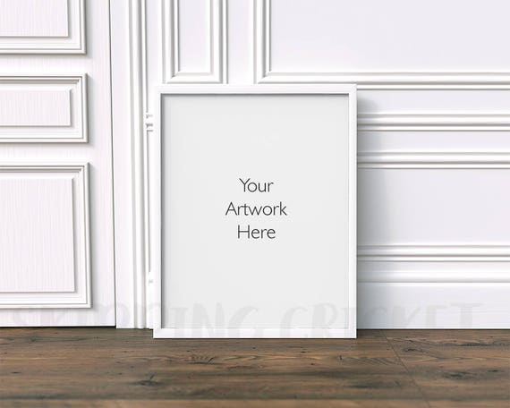 8x10 16x20 Portrait Frame Mockup White Frame On Floor