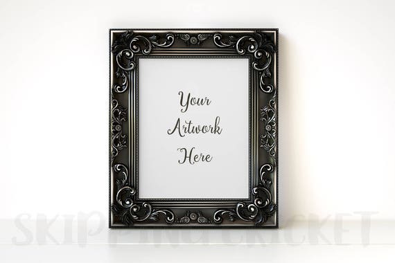 8x10 Black Metal Frame Mockup Stock Photography Styled Stock