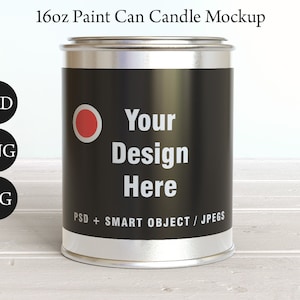 Mockup för färgburkljus på 473 ml: Smart Object PSD (digital nedladdning)