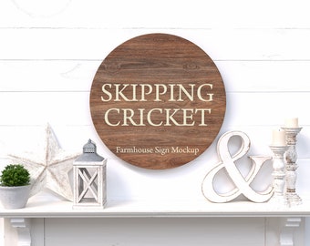 farmhouse sign mockup, round rustic wood, cottage styled stock photography, board, circular whitewash acrylic decal mockup DIGITAL DOWNLOAD
