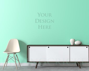 Styled stock photography, blank wall photography, blank wall backdrop, sideboard mockup, print backdrop, Digital Background INSTANT DOWNLOAD