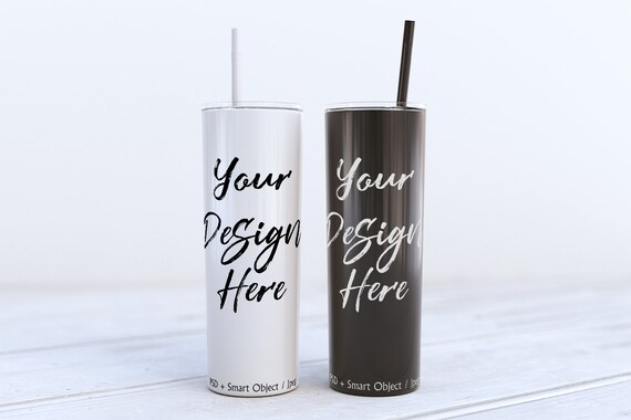 Download 2 Skinny Tumblers Mockup Black And White Mockup Tumbler Etsy
