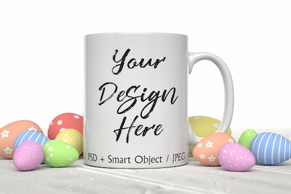 Download Easter Mug Mockup Mug Mock Up Psd Smart Object Easter Egg Etsy