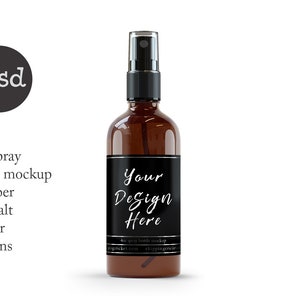 4oz spray bottle mockup, amber photoshop mock up, psd smart object template, cosmetic brand, custom color, decal mockup DIGITAL DOWNLOAD
