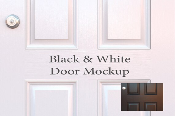 Front Door Mockup Close Up White Black Versions Simple Etsy