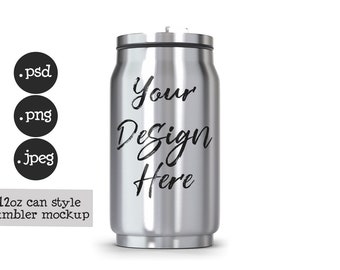12oz Can Tumbler Mockup: Smart Object Template (Digital Download)