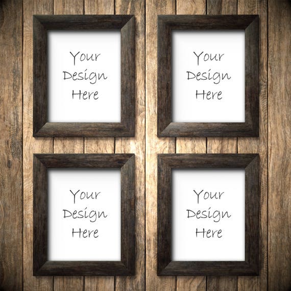 4 Frame Mockup 8x10 Frame Mockup Rustic Wood Frame Mockup 4 Etsy