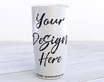 White tumbler mockup, tumbler template, 20oz, travel flask mockup, decal mockup, cup mockup DIGITAL DOWNLOAD