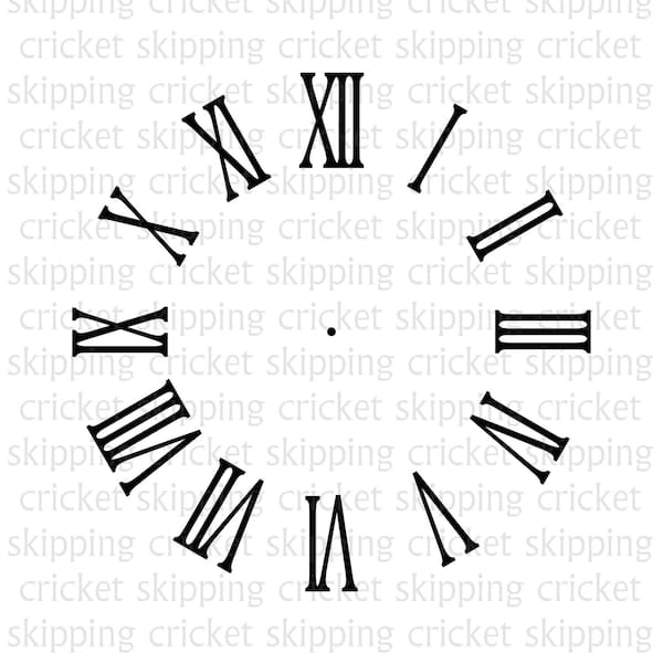 Clock face svg dxf eps cut file for Cricut Silhouette, clockface, clock template, clock stencil, vector, roman numerals INSTANT DOWNLOAD