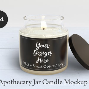 Apothecary Jar Candle Mockup - Photoshop product mockup with smart object PSD only -  DIGITAL DOWNLOAD