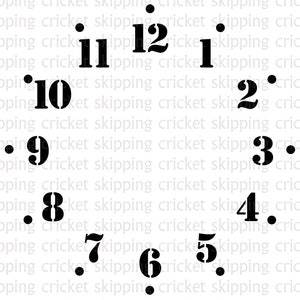 Military style clock face svg dxf eps cut file for Cricut Silhouette, clockface, template, stencil, vector cutfile INSTANT DOWNLOAD