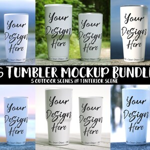 Two white tumblers mockup bundle, 30oz 20oz tumbler mockup, PSD smart object, sublimation mockup, decal, styled stock DIGITAL DOWNLOAD