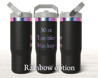 30oz Tumbler Mockup PSD: Flip Top, Travel Flask (Digital Download)