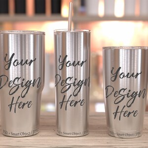 Steel tumbler mockup, smart object tumbler template, yeti style, 20oz, 30oz travel flask mockup, decal mockup, cup mockup DIGITAL DOWNLOAD
