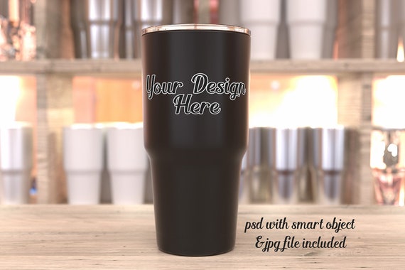 Download Black Tumbler Mockup Tumbler Template 30oz Travel Flask Etsy