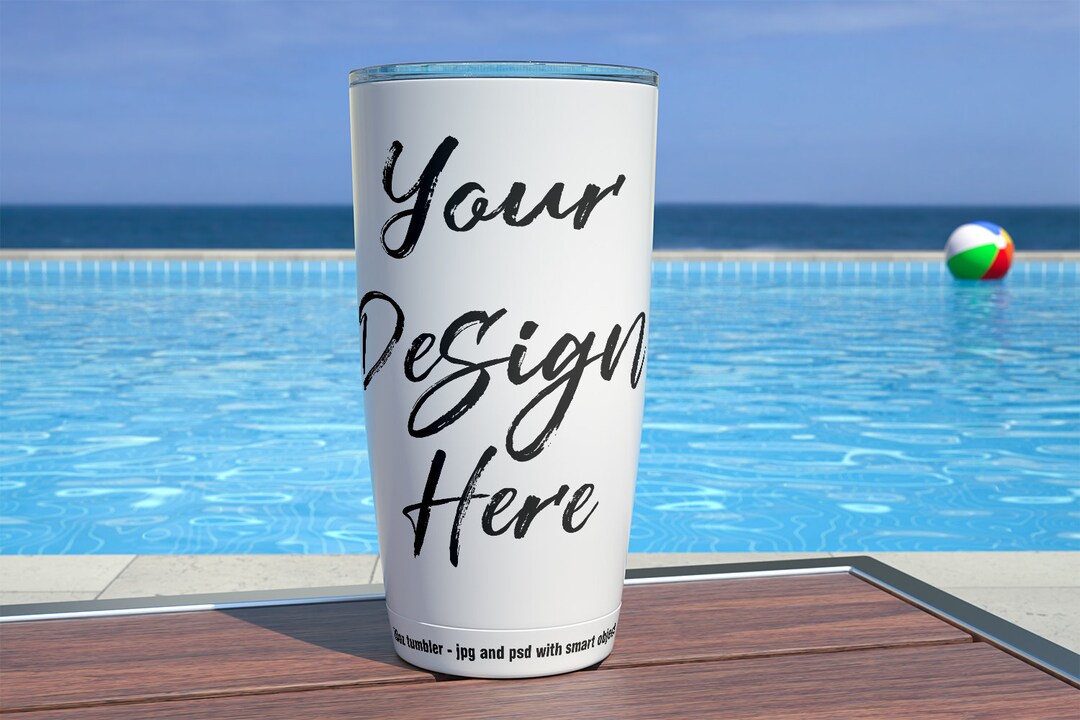White Tumbler Mockup Tumbler Template 20oz Travel Flask Etsy