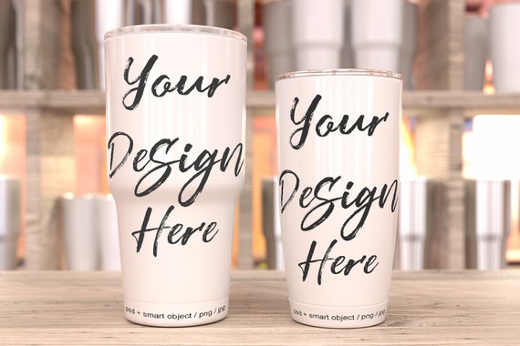 White Tumbler Mockup Smart Object Tumbler Template Yeti Etsy