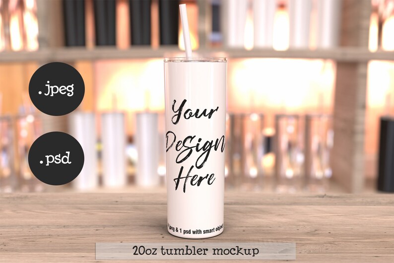 Download Skinny tumbler mockup white tumbler template 20oz travel ...