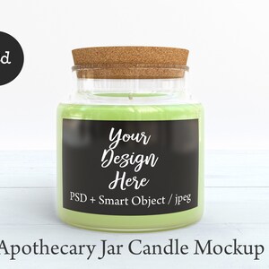 Apothecary Jar Candle Mockup - Photoshop product mockup with smart object PSD only -  DIGITAL DOWNLOAD