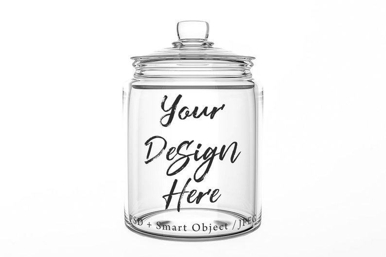Glass cookie jar mockup smart object jar template canister Etsy