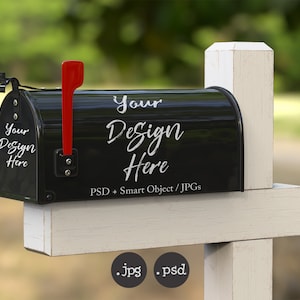 Mailbox Mockup bundle - white, black, pink and green, custom color with PSD, smart objects, mock up, decal template,  DIGITAL DOWNLOAD