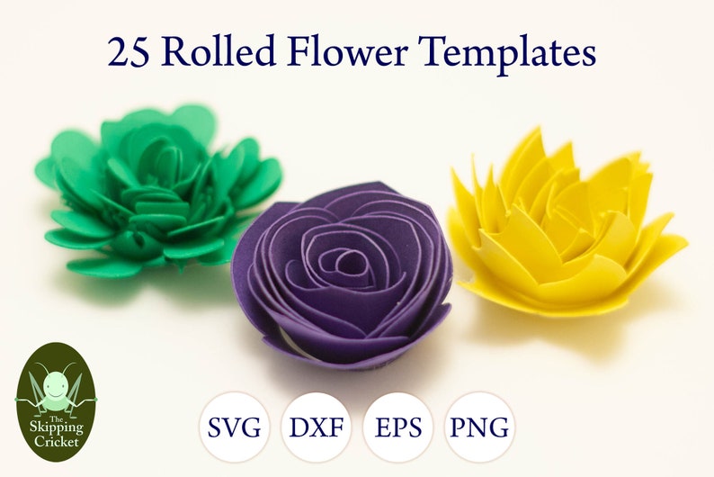 Download Rolled flower svg paper flower template cut files petal | Etsy