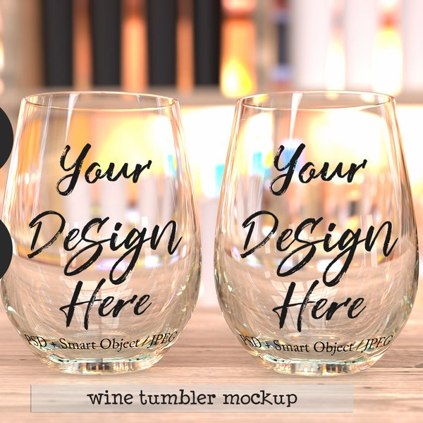 Stemless wine glass mockup, glass tumbler template, empty wine glass, vinyl decal mockup, blank wine cup mockup stock photo DIGITAL DOWNLOAD