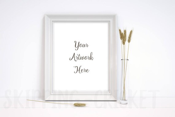Minimal White Frame Mockup 8 X 10 Mockup Hashtag Mockup Etsy