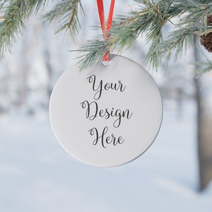 White round christmas ornament mockup, ed white or clear, custom background and text, christmas template, transparent png Digital Download