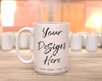 Weiße Kaffeetasse Mockup: Leere Tassen-Vorlage (Digitaler Download)