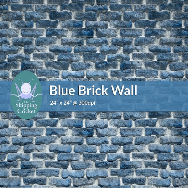 Blue Brick Wall Background,Blue Stone Wall,Hi Res Blue Brick Background, Baby Photo Backdrop, Photo Studio Prop, 2 x 2 feet INSTANT DOWNLOAD