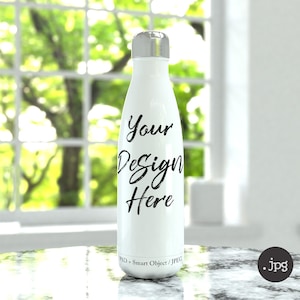17oz water bottle mockup, PSD & jpg bottle mock up,dye sublimation, gym sports vinyl decal, template vacuum flask insulated DIGITAL DOWNLOAD