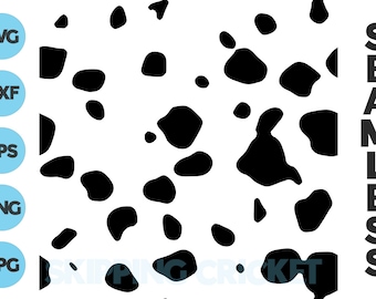 Seamless dalmatian spots svg, dxf, png, eps, cutfile, cut file, dalmation, pattern, texture, tielable, repeating, cow  INSTANT DOWNLOAD