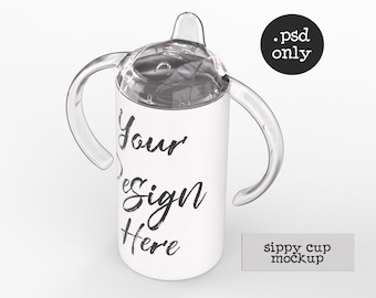Sippy Cup Mockup: Dye Sublimation PSD Template (Digital Download)
