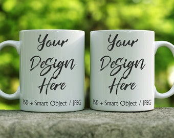 Mug Mockup: White Coffee Mug PSD, JPEG (Digital Download)