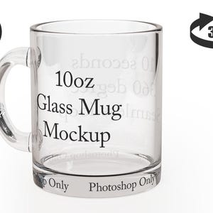 Animated Glass Mug Mockup: 10oz Video Template (PSD, MOV Download Only)