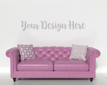 Styled stock photography, blank wall photography, pink sofa mockup, couch mockup, print background, Digital Background, INSTANT DOWNLOAD